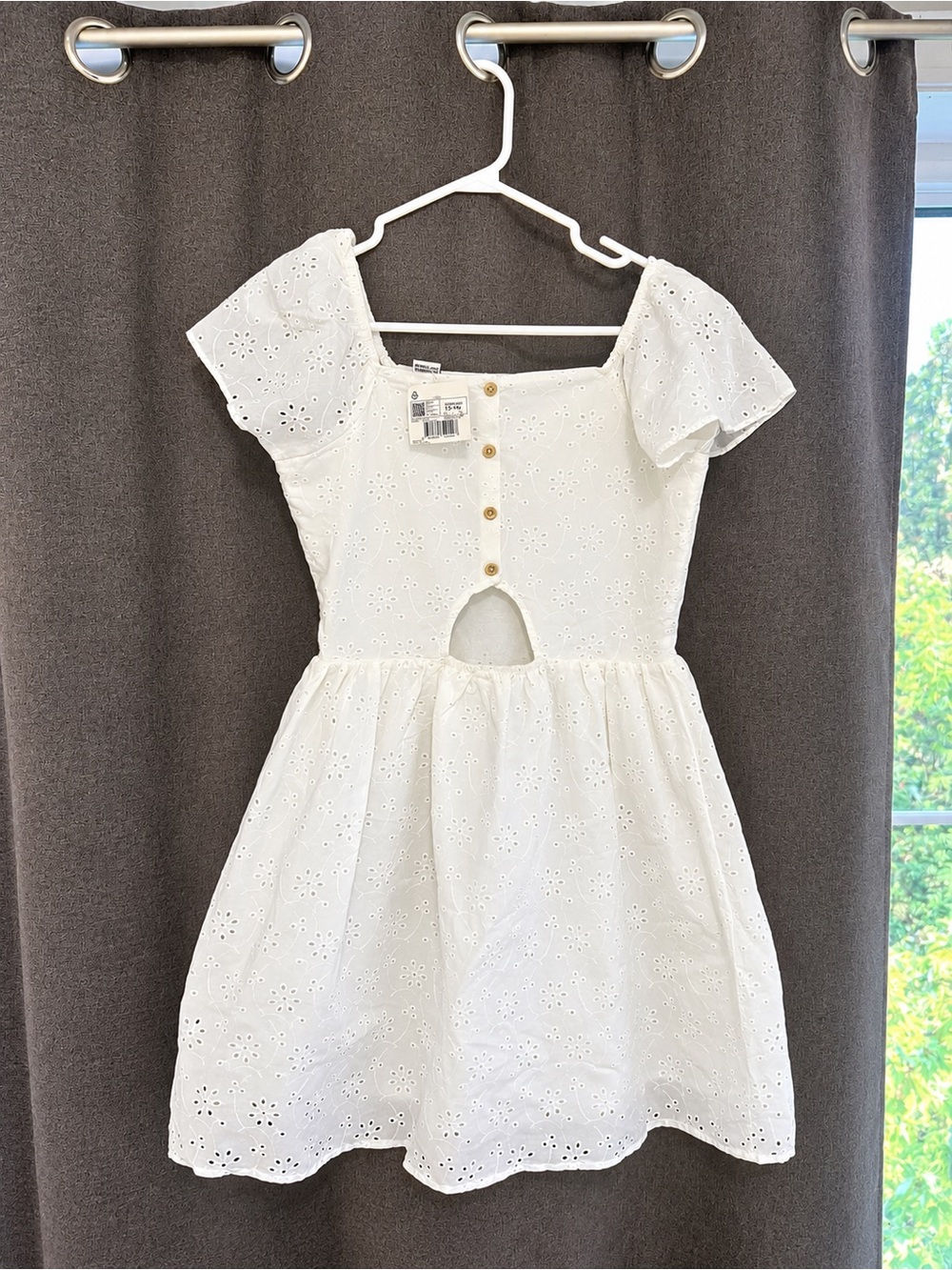 White Eyelet Cutout Dress 13–14Y – NWT